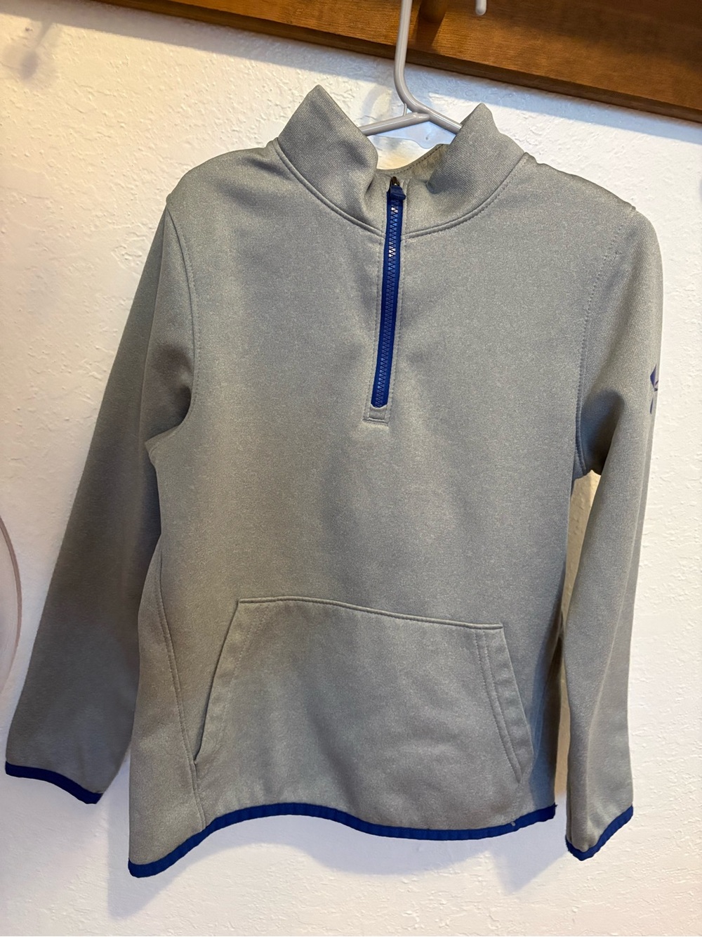 Under Armour Gray Pullover with Blue Trim